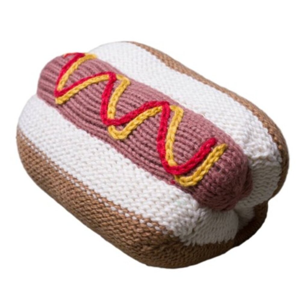Hot Dog Handmade Baby Rattle